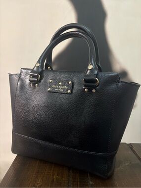 Kate ♠️ Black Leather Satchel